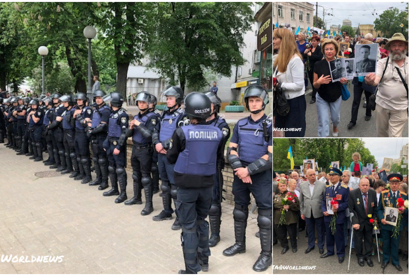 Радикалы напали на участников акции. В Киеве прошел "Бессмертный полк"