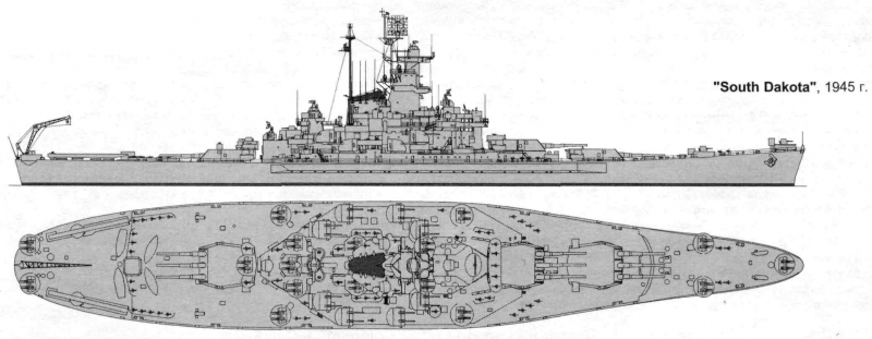 American battleships Project & quot; South Dakota" 