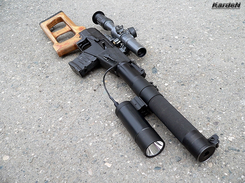 
		ARIA Vintorez sniper rifle cartridge caliber 9 mm