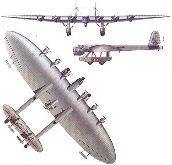  Dimensiones del avión gigante K-7. Motor. El peso. Historia. rango de vuelo