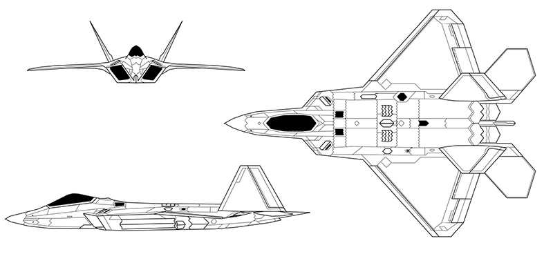  F-22A Раптор Размеры. Двигатель. Вес. История. Дальность полета. Практический потолок