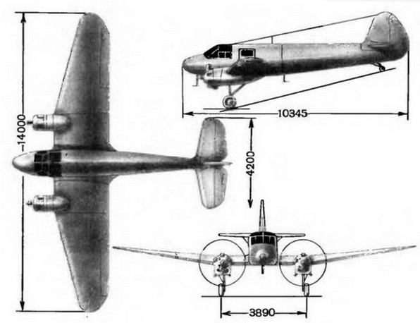  Yak-6 Dimensions. Engine. The weight. story. Range of flight. Service ceiling