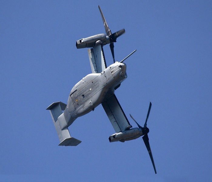  Dimensions du Tiltrotor V-22 Osprey. Moteur. Le poids. Histoire. plafond pratique