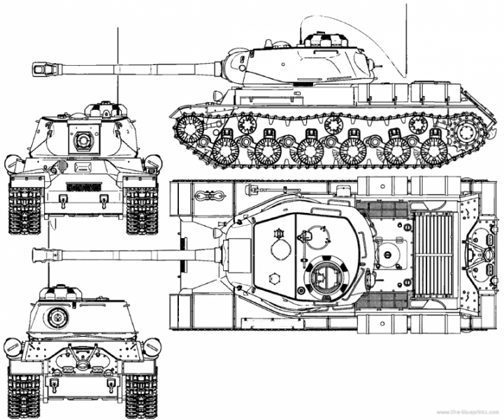  Tank JS-2 Engine. The weight. dimensions. armor. story