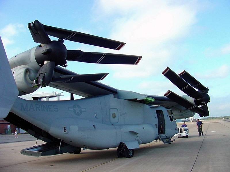  Tiltrotor V-22 Osprey Dimensions. Engine. The weight. story. Service ceiling