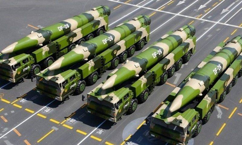 Китай провёл испытания баллистической ракеты средней дальности DF-26