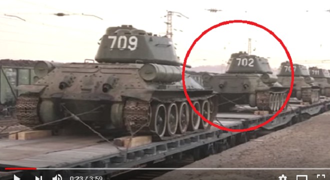 Llegada de legendarios T-34 desde Laos a Krasnoyarsk captada en video