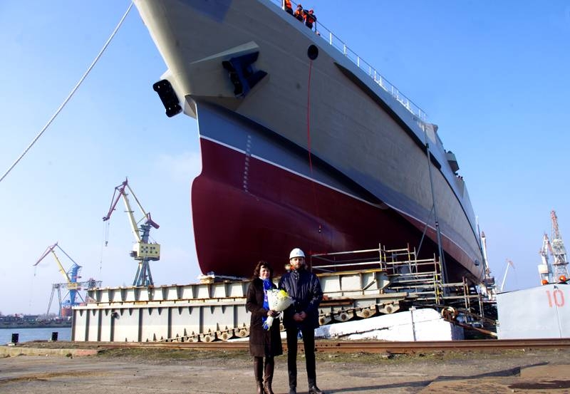 Un navire de patrouille du projet a été lancé à Kertch 22160 "Pavel Derjavine"
