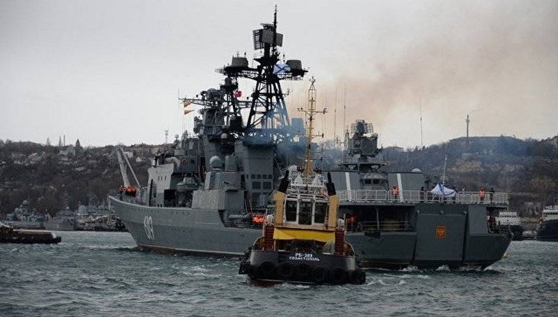 БПК "Североморск" покинул Севастополь и взял курс на Средиземное море