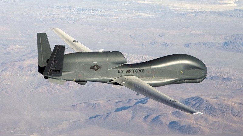 Strategic UAV US Air Force conducted exploration off the coast of the Crimea