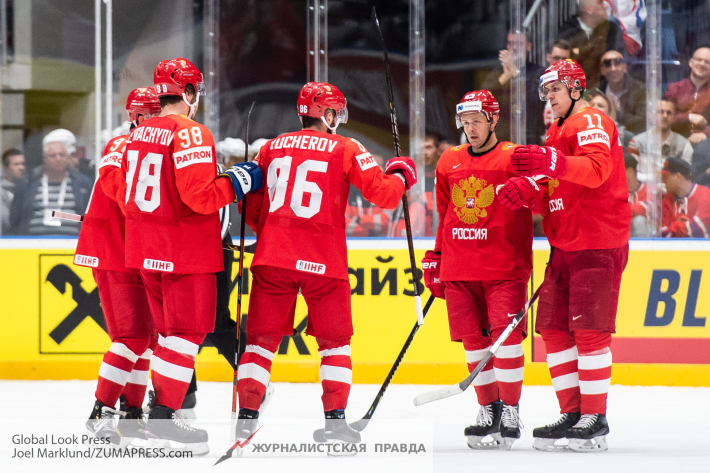 Russian national hockey team at the World Championship shutout defeated Austrians