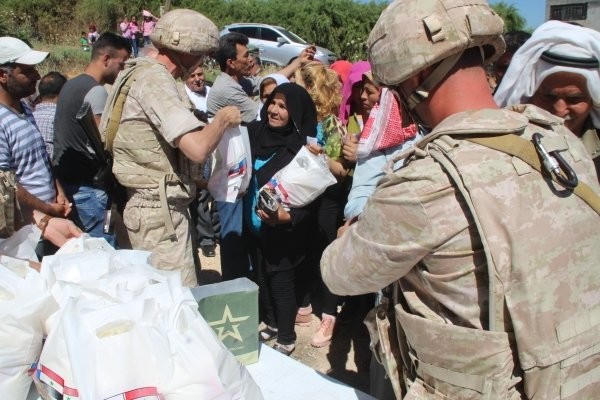The Russian military conducted a humanitarian action in the Syrian village Maarin