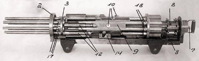 Mitrailleuses à plusieurs canons du système I.I. Slottine 