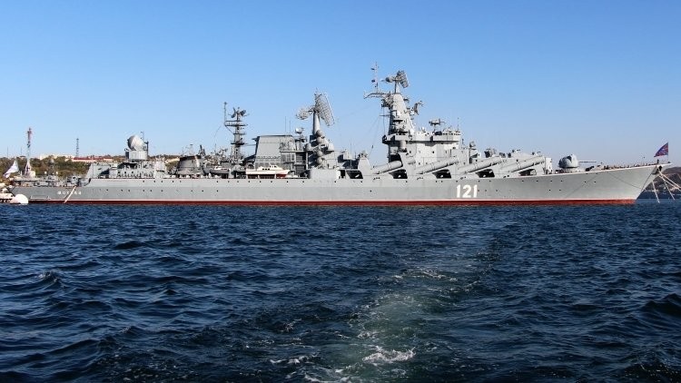 Cruiser «Moscow» I went to sea for sea trials