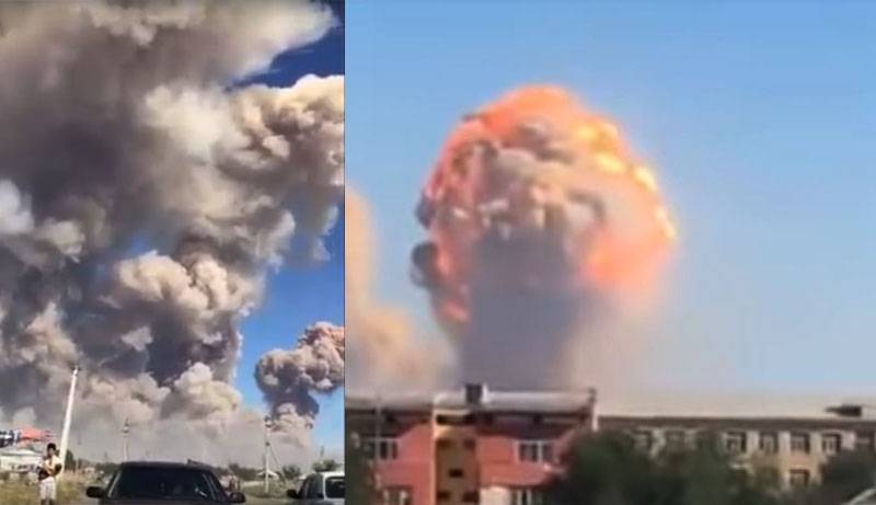 Residents of Kazakhstan evacuated because of explosions at a military facility
