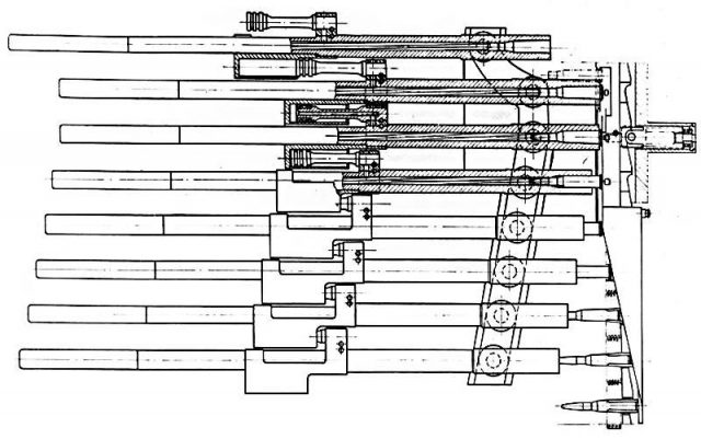 Ametralladoras de varios cañones del sistema I.I.. slostin 