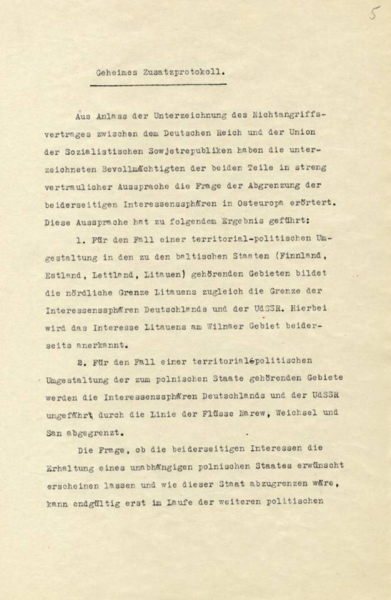 Pacto Molotov original publicado por primera vez - Ribbentrop 
