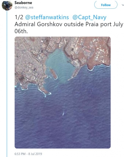 Coincidencia? Американские соцсети рухнули за три дня до появления "Адмирала Горшкова" в Кабо-Верде
