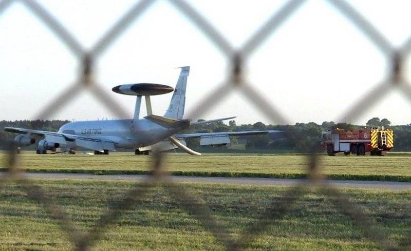 AWACS plane US Air Force made an emergency landing