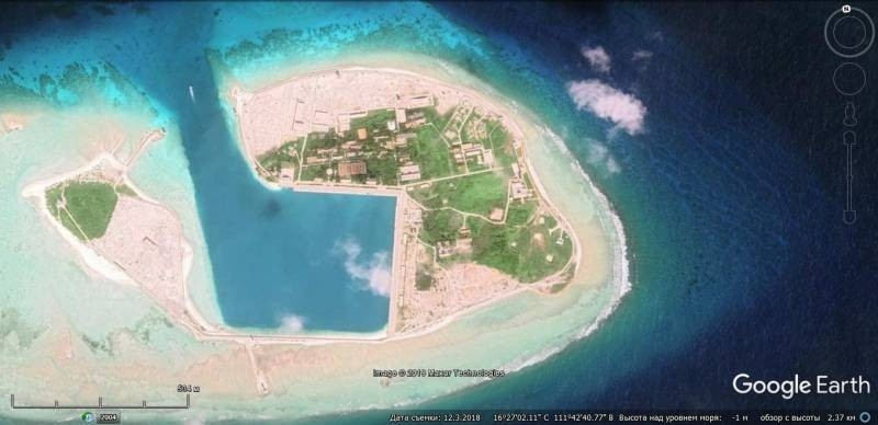 Strengthening of the military presence of China in the South China Sea by the construction of artificial islands