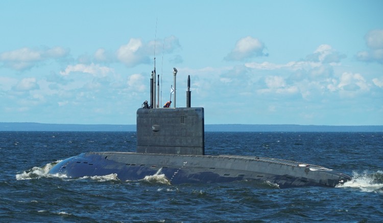 The Defense Ministry told the two Russian submarines in the Syrian Tartus