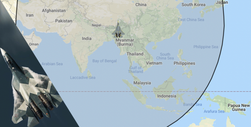 Достанет до Австралии: в США пугают боевым радиусом Су-57 в Азии