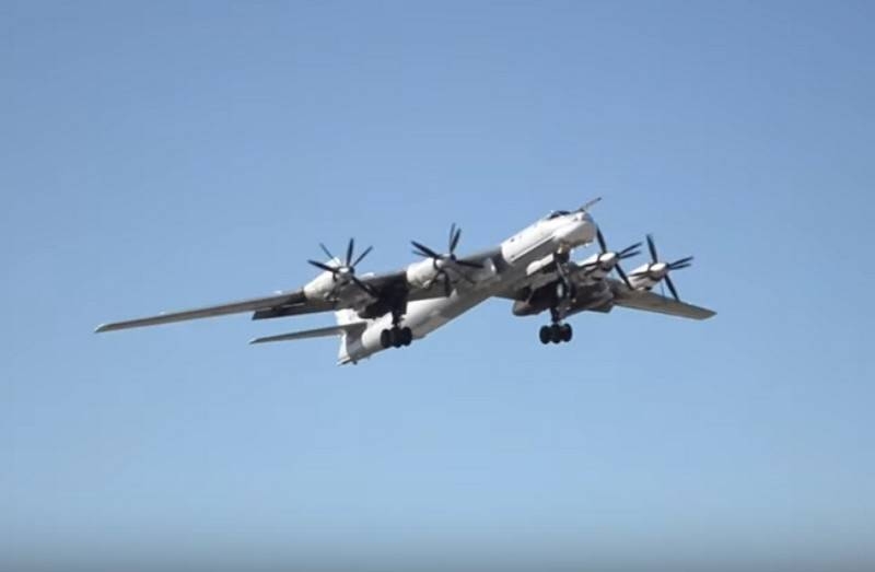 Russian strategists Tu-95MS flew over the waters of three seas