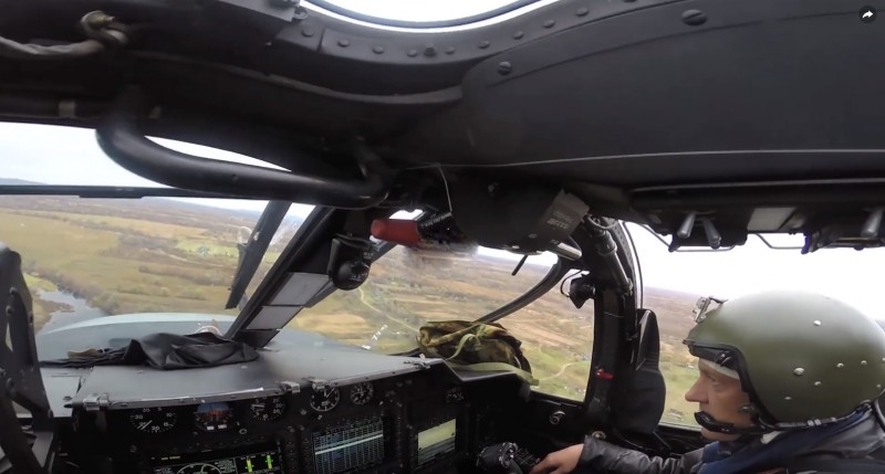 Media published a video field firing attack helicopters Ka-52