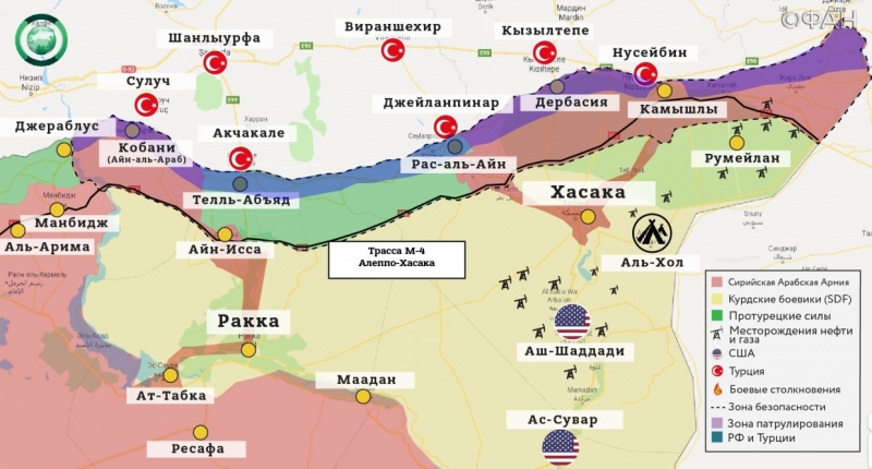 Syria news 22 November 07.00: Turkey will open the border crossing in Raqqa, the military police of the Russian Federation has taken the former US base