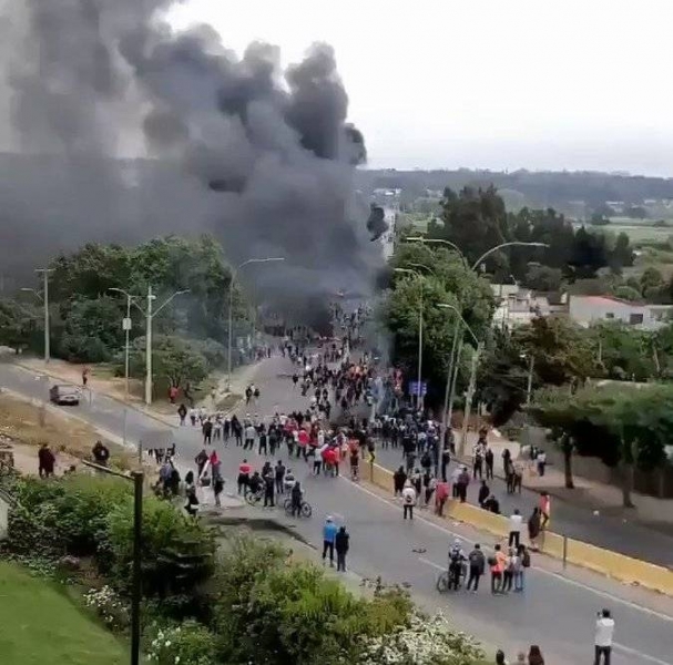 In Chile, the protesters attacked the military facility