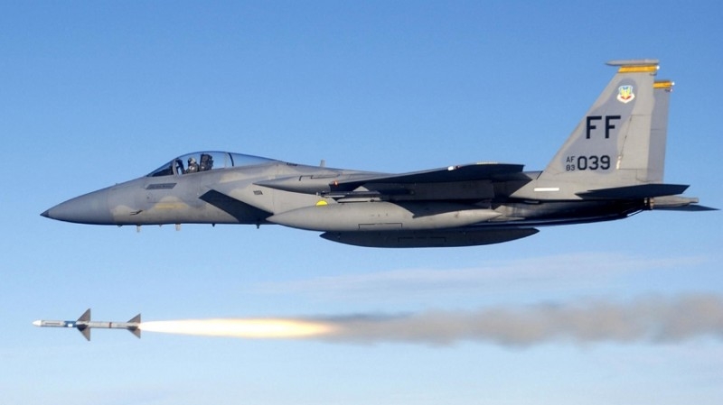 Fighters F-15 US Air Force used in air strikes on Iraq and Syria