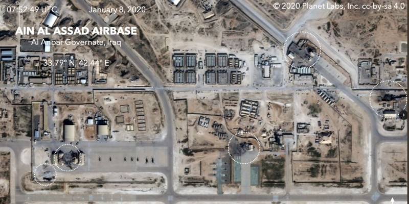 Bloomberg showed photos of the consequences of the impact of US bases in Iraq