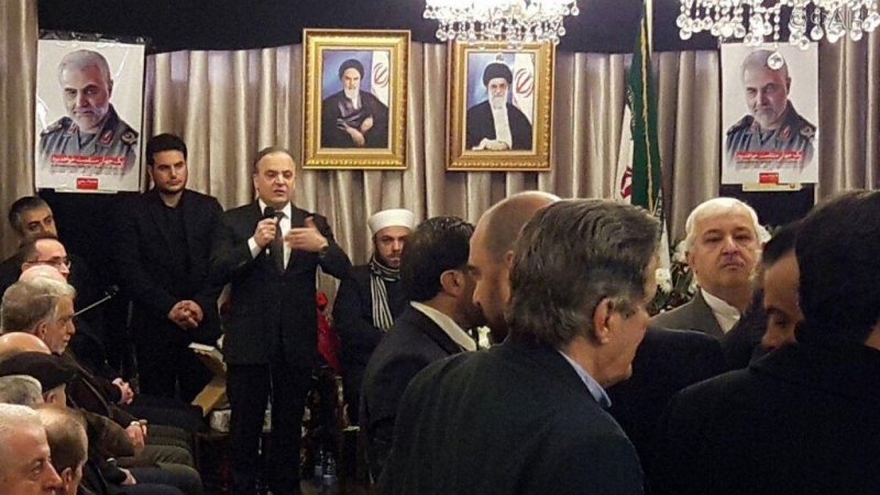 Ceremonies in connection with the murder Sulejmani pass in the Iranian embassy in Damascus