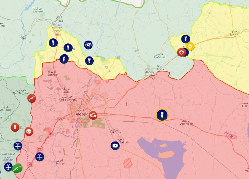 Турецкая армия ударила по аэродрому к востоку от Алеппо и обстреляла курдские города