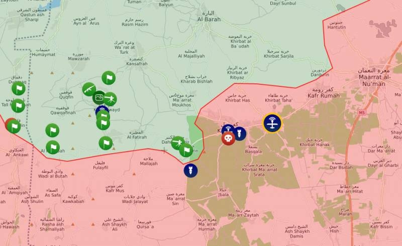 Боевикам удалось вклиниться в линию обороны САА западнее города Кафранбел