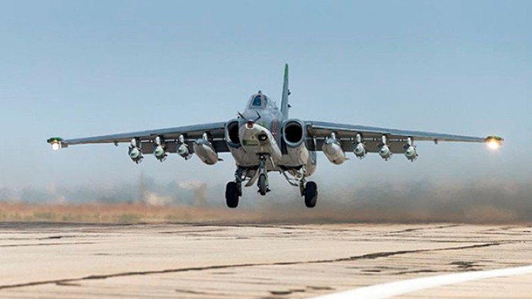 Defense Ministry showed on the video shooting of the Su-25 in the Stavropol region