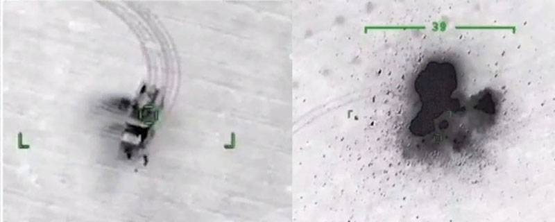 The network discussed a strange bonding Video Shot Turkish UAV on ZRPK «shell» in Syria