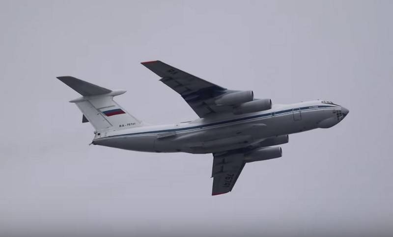 The network has a video of bombing military transport aircraft Il-76MD