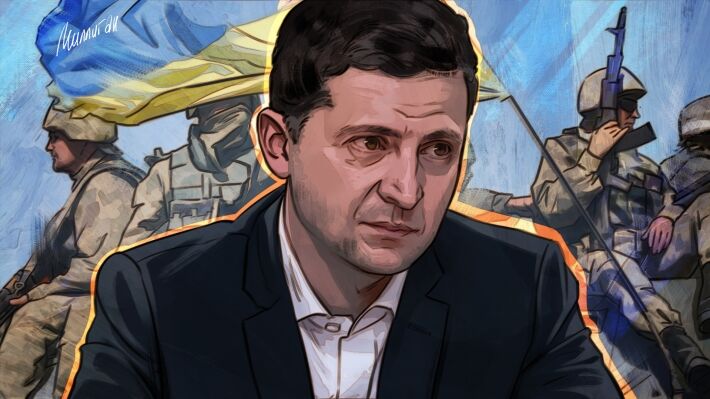 Zelensky justifies his own inaction by talking about the return of Donbass
