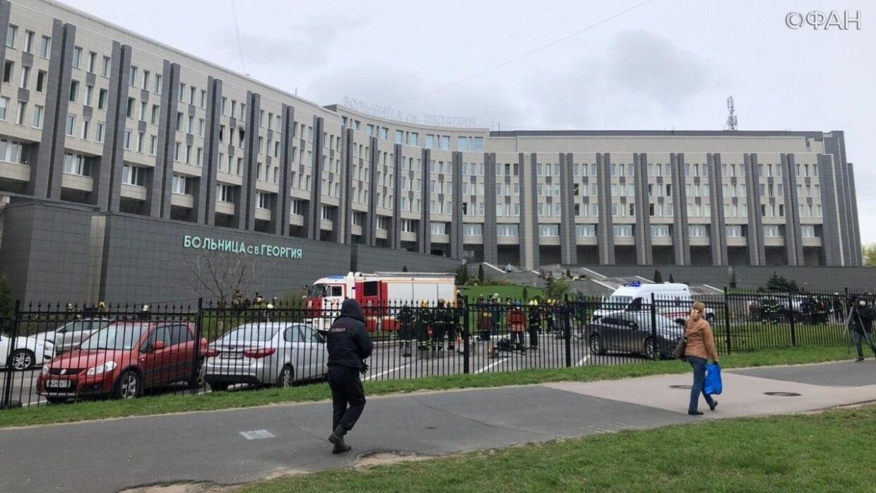 Появилось видео с пожара в петербургской больнице, где погибли пять человек