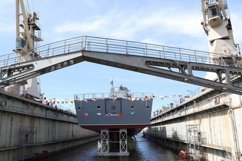 La troisième frégate du projet 22350 «Amiral Golovko» lancé à l'eau