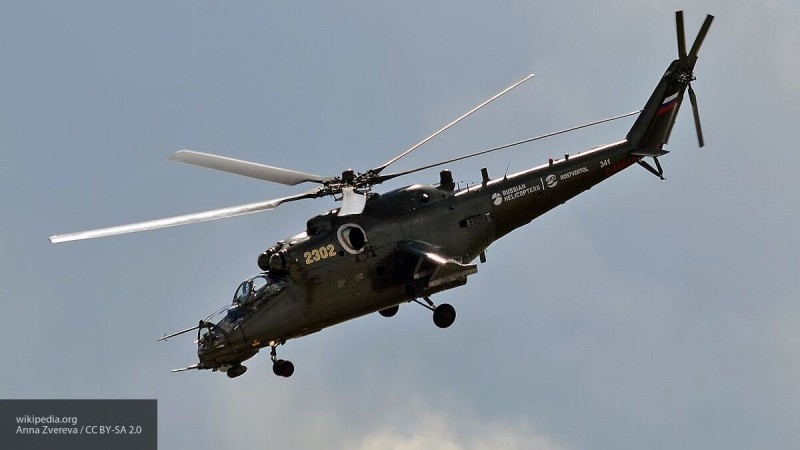 Helicopters escorted a Russian military patrol in remote areas of Zaevfraty