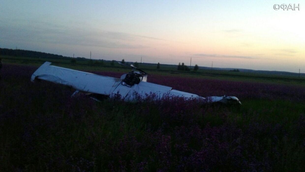 ФАН публикует фото с места крушения легкомоторного самолета в Рязанской области