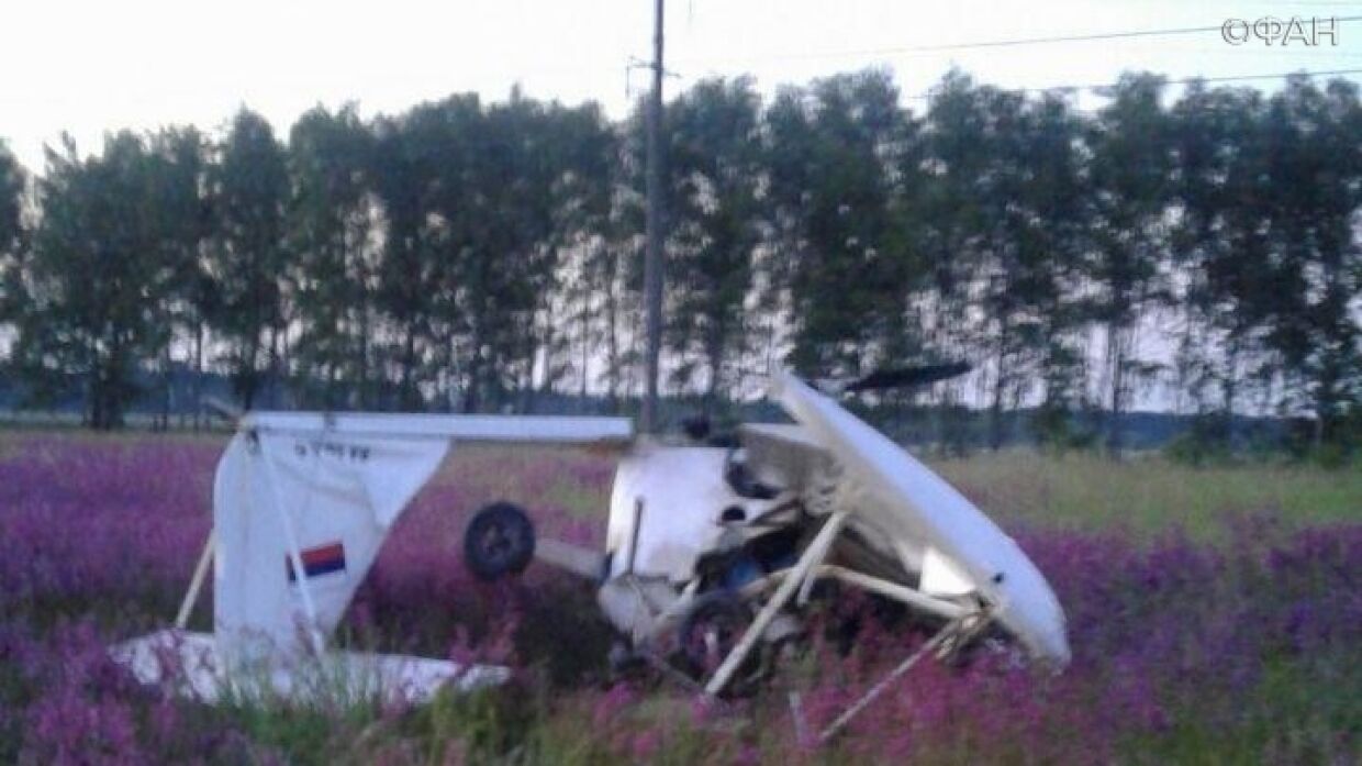 FAN publishes a photo from the crash site of a light-engine aircraft in the Ryazan region