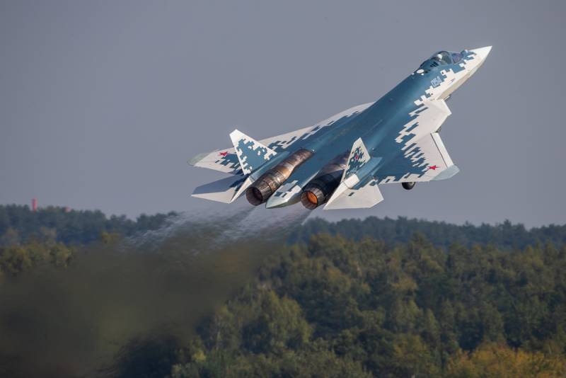 An experimental joint combat use of the Su-57 and several Su-35s is reported.