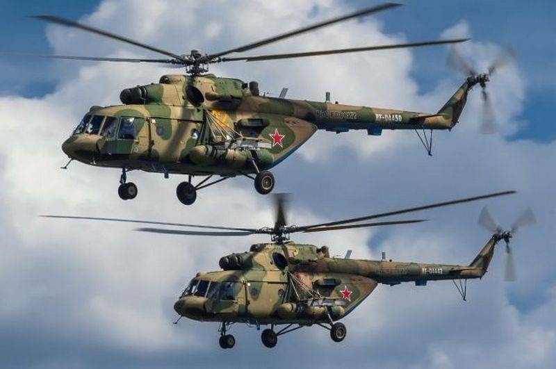 Два вертолёта Ми-8МТВ5-1 поступили на вооружение российской военной базы «edging»