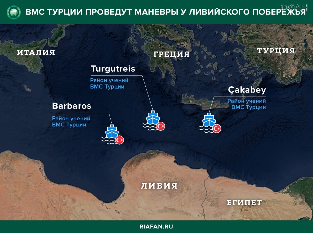 Turkey intends to conduct maneuvers off the Libyan coast