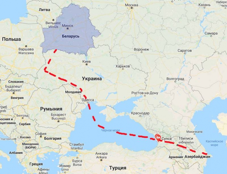 Scheme of oil supplies from Azerbaijan to Belarus: a tanker for the Republic of Belarus is expected to arrive in Odessa