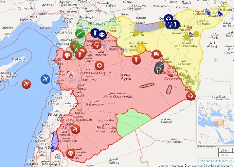 今日叙利亚局势的控制区