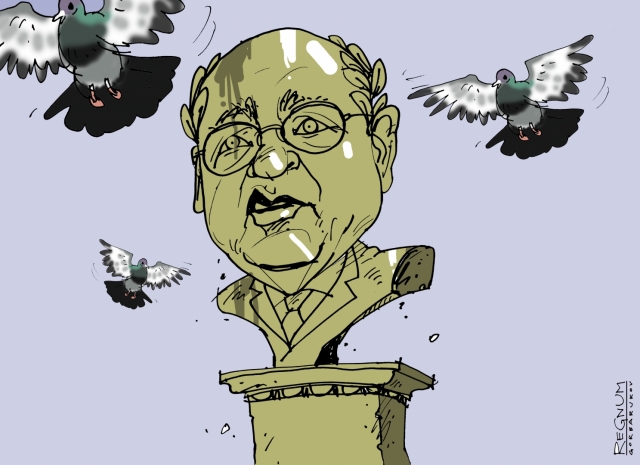 In whose interests Mikhail Gorbachev has once again voiced?